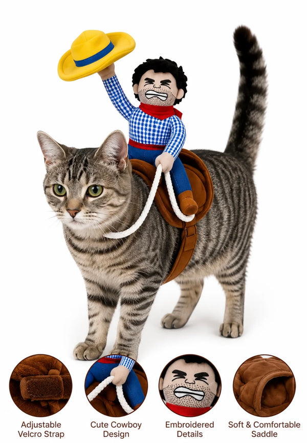 Funny Halloween Cowboy Costume for Cats & Dogs – Party Jacket All Sizes