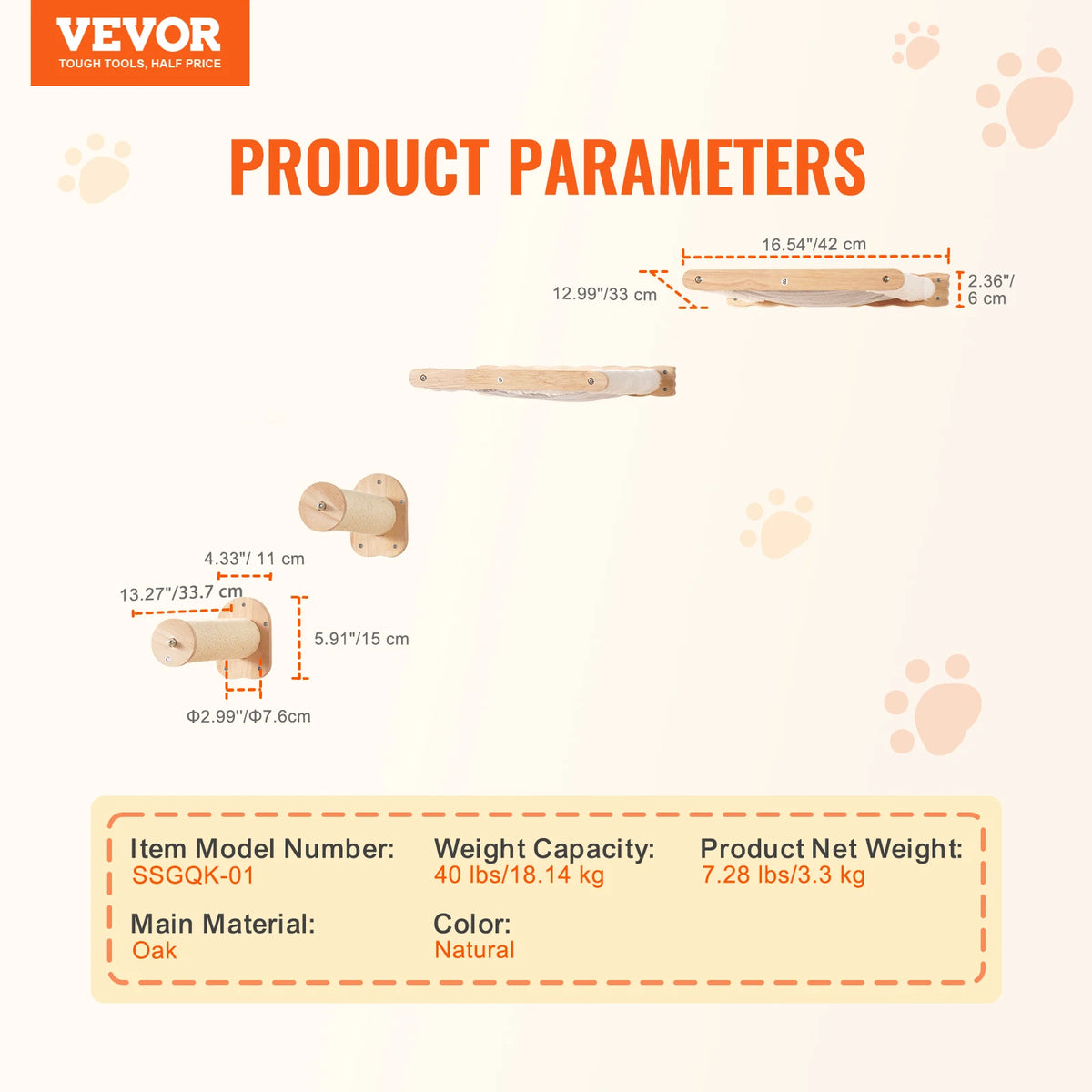 Wall Mounted Cat Shelves with Perches, Jumping Boards & Hammock
