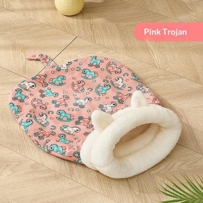 Lambswool Winter Cat Nest Sleeping Bag for Cats & Small Dogs