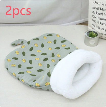 Lambswool Winter Cat Nest Sleeping Bag for Cats & Small Dogs
