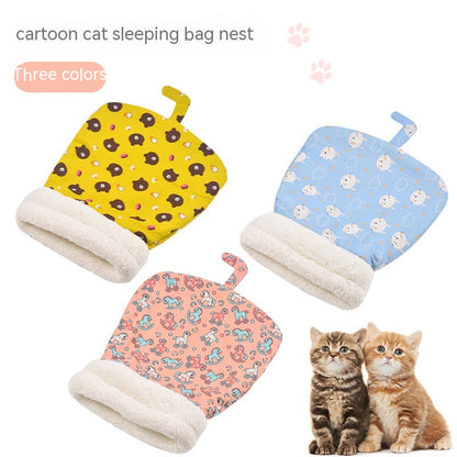 Lambswool Winter Cat Nest Sleeping Bag for Cats & Small Dogs