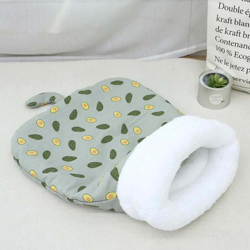 Lambswool Winter Cat Nest Sleeping Bag for Cats & Small Dogs