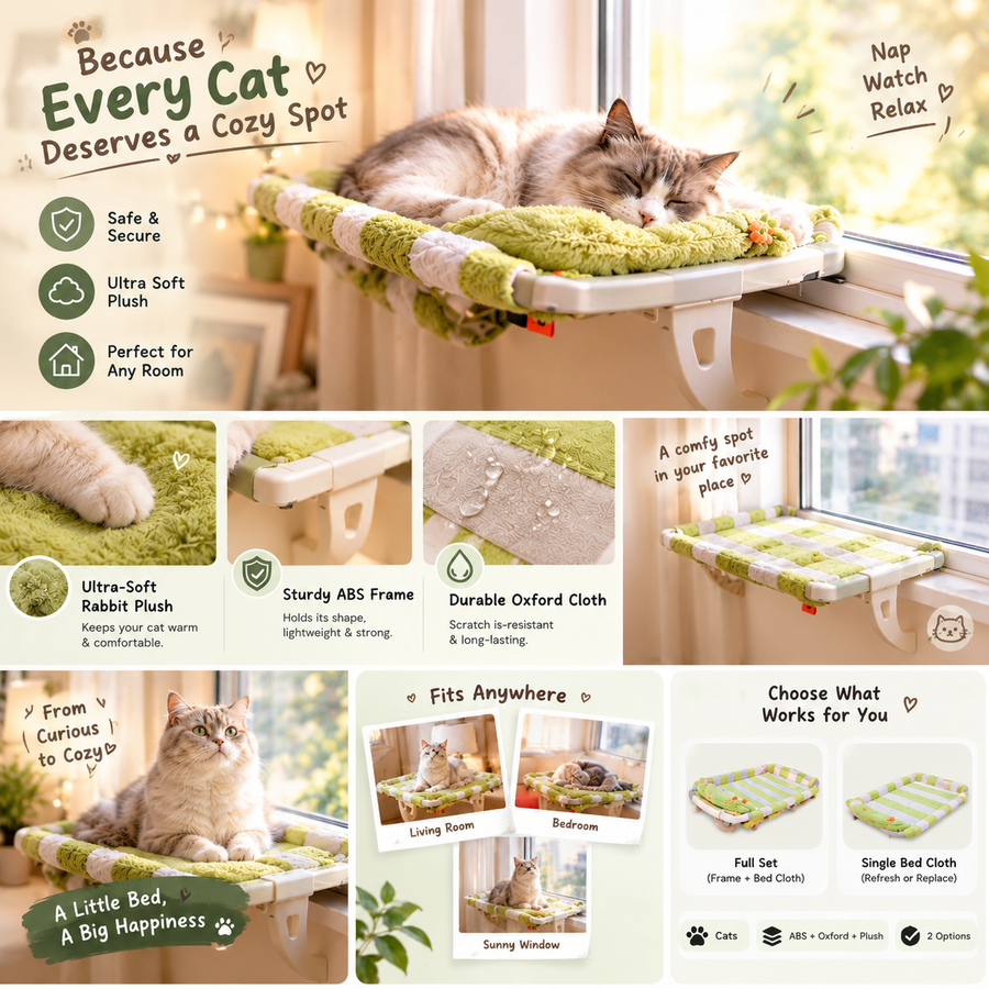 Cozy Plush Cat Bed with Cage Frame, Warm Rabbit Plush