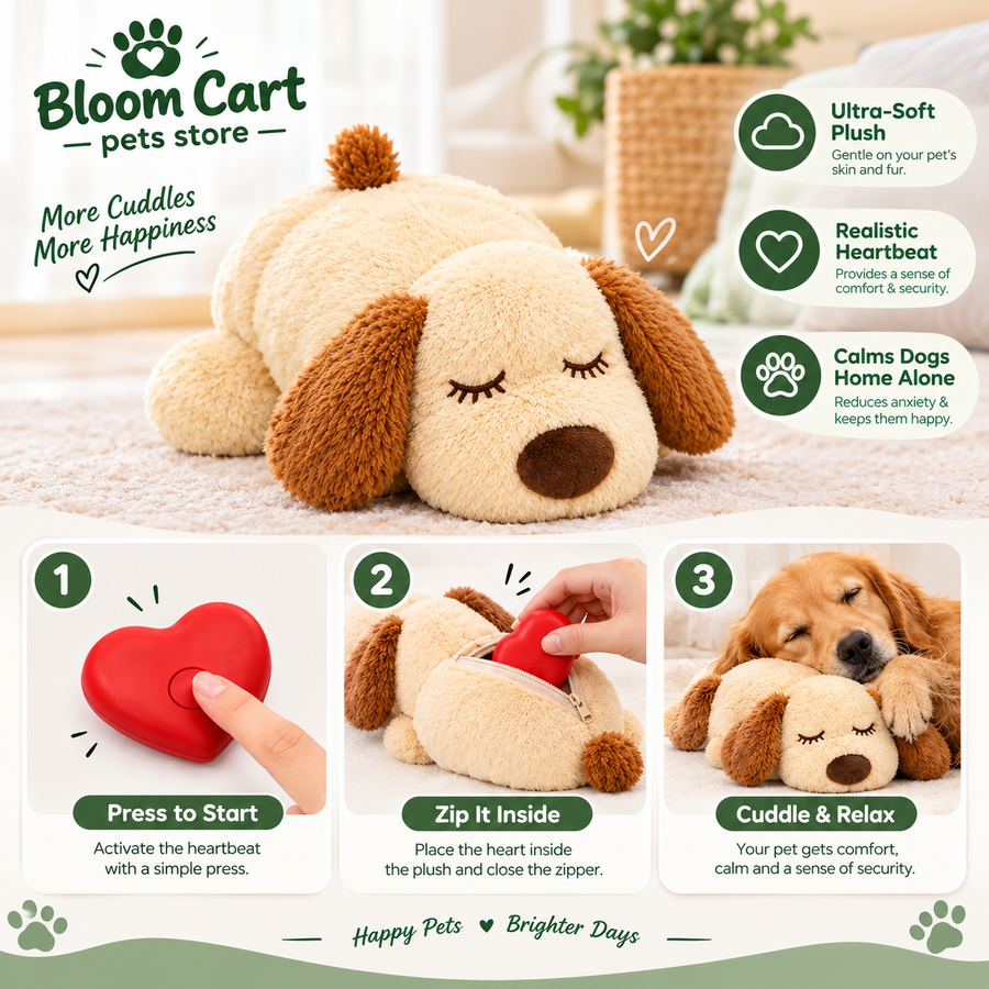 Heartbeat Plush Toy for Pet Anxiety Relief & Sleep