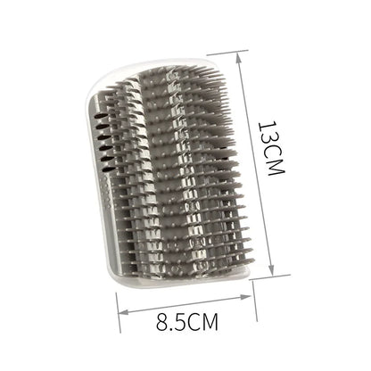 Metallic hairbrush with dimensions labeled on a white background
