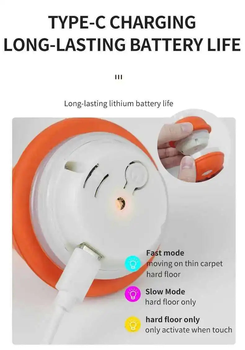 Product with charging cable and text about type-C charging and long-lasting battery life.