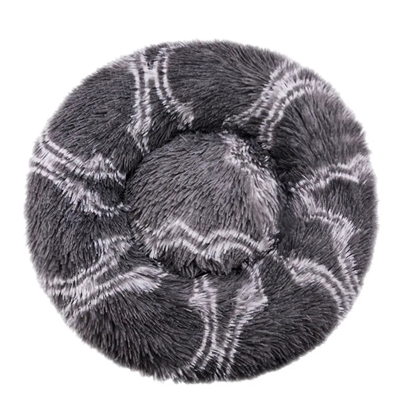 Gray and white fluffy scrunchie on a white background