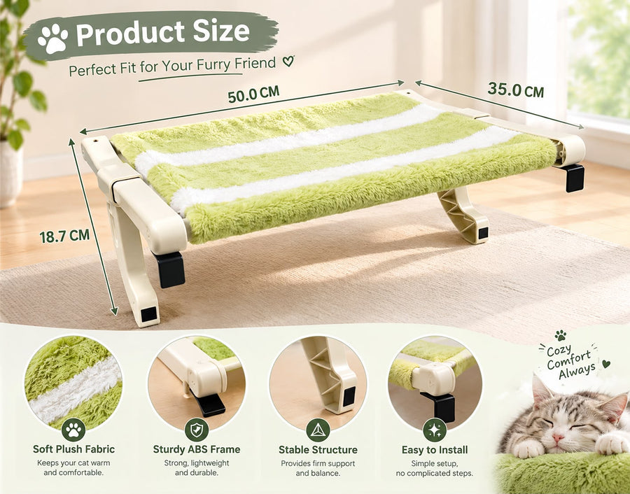 Cozy Plush Cat Bed with Cage Frame, Warm Rabbit Plush