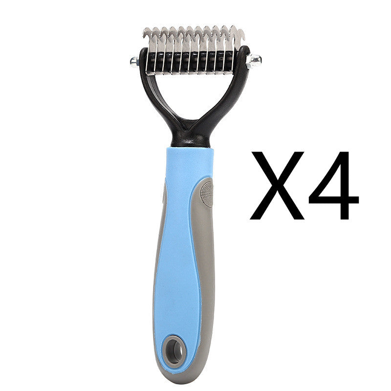 2-in-1 Stainless Steel Double-Sided Pet Brush – Deshedding Comb for Dogs & Cats