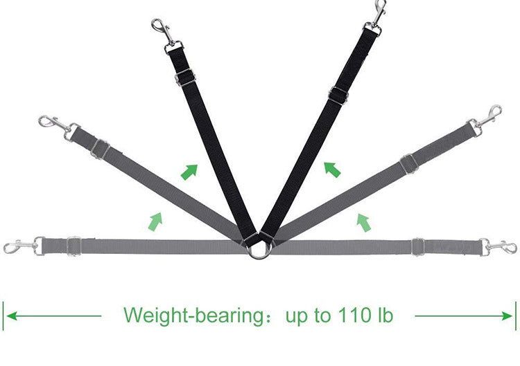 Diagram of a weight-bearing strap system with labeled weight capacity on a white background.